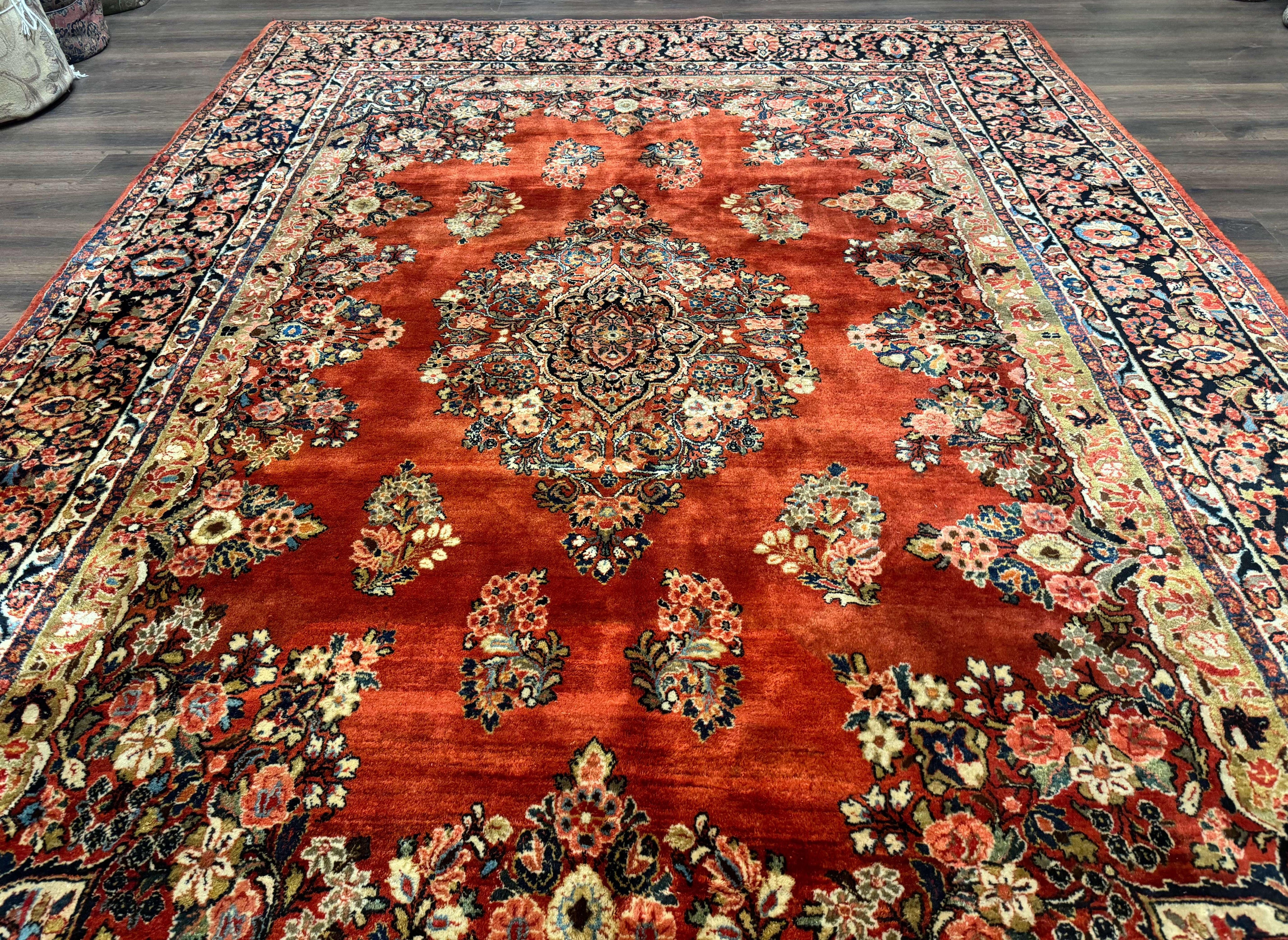Antique Persian Sarouk Rug 9x12