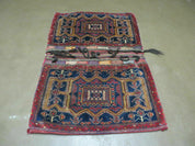 3' X 4.5' Antique Handmade Turkish Tribal Wool Rug Double Saddle Bag Nice