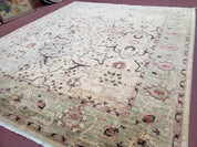 Pakistani Peshawar Rug 8x10, Farmhouse Rug, Oushak Carpet, Wool