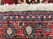 Persian Kurdish Senneh Runner Rug 3x9, Red Navy Blue, Medallions Wool Tribal Runner for Kitchen/Hallway 9ft Antique Handmade Oriental Runner