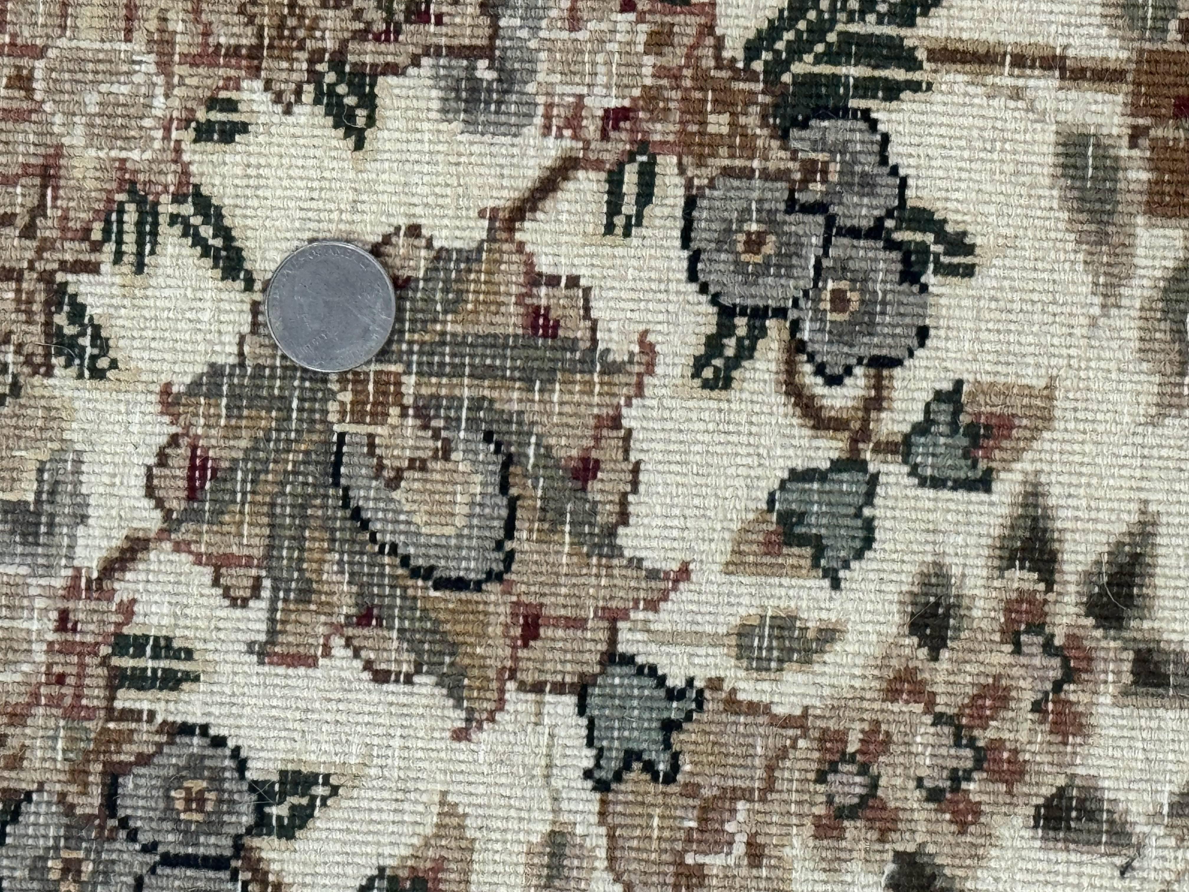 Sino Persian Rug 9x12, Floral Medallion, Black and Ivory, Elegant