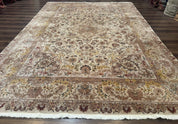Sino Persian Rug 8x12, Wool & Silk, Traditional Elegant Carpet, Fine 200 KPSI