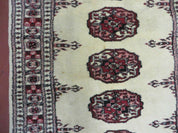 2' 7" x 7' Handmade Finely Knotted Pakistani Turkoman Bokhara Detailed Wool Rug