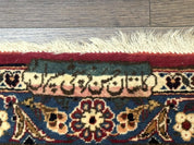 Persian Kashan Rug 9x12, Traditional, Semi Open Field, Red, Signed By Master Weaver, Antique Rug