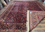Karastan Rug 10x14, Red Sarouk #785, Wool Original 700 Series