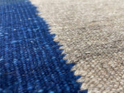 Geometric Turkish Kilim Rug 5' 7" x 7' 9", Flatweave Carpet, Minimal Design, Anatolian Carpet, Gray, Geometric, Dark Blue, Hand-Knotted, New