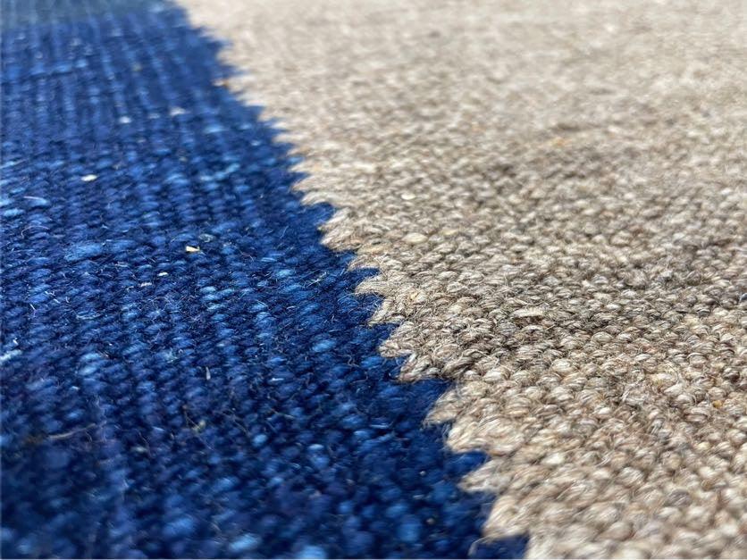 Geometric Turkish Kilim Rug 5' 7" x 7' 9", Flatweave Carpet, Minimal Design, Anatolian Carpet, Gray, Geometric, Dark Blue, Hand-Knotted, New