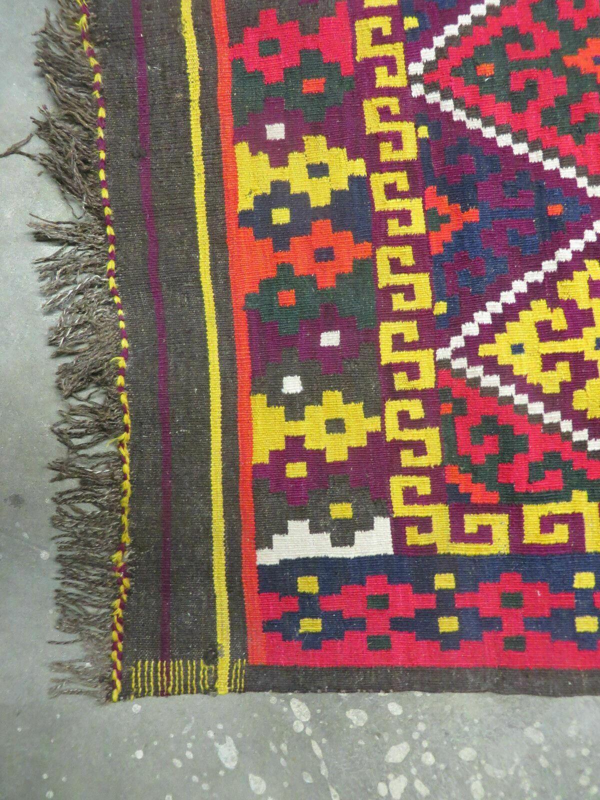 6' X 13' Antique Turkish Kilim Handmade Flat Weave Wool Rug Veg Dye