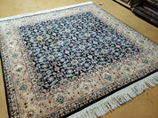 6' X 6' Gorgeous Handmade India Floral Oriental Wool Rug Square Blue Carpet Wow