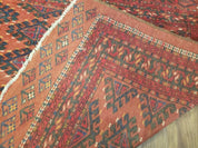 Antique Turkoman Rug 3'4" x 5', Collecticble Yamud Oriental Rug, Seat Pillow Cushion Cover, Tribal Mat, Wool Red Hand-Knotted Mafresh Carpet