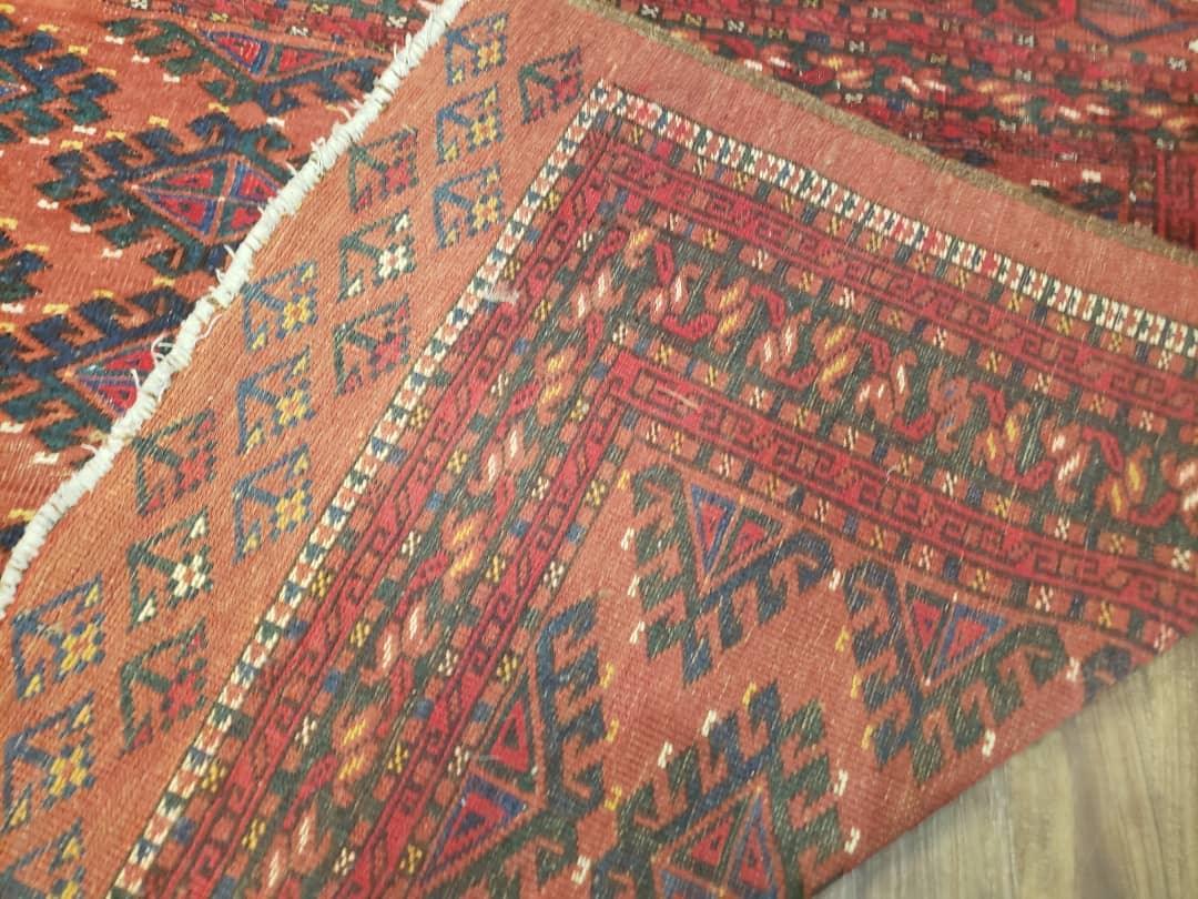 Antique Turkoman Rug 3'4" x 5', Collecticble Yamud Oriental Rug, Seat Pillow Cushion Cover, Tribal Mat, Wool Red Hand-Knotted Mafresh Carpet