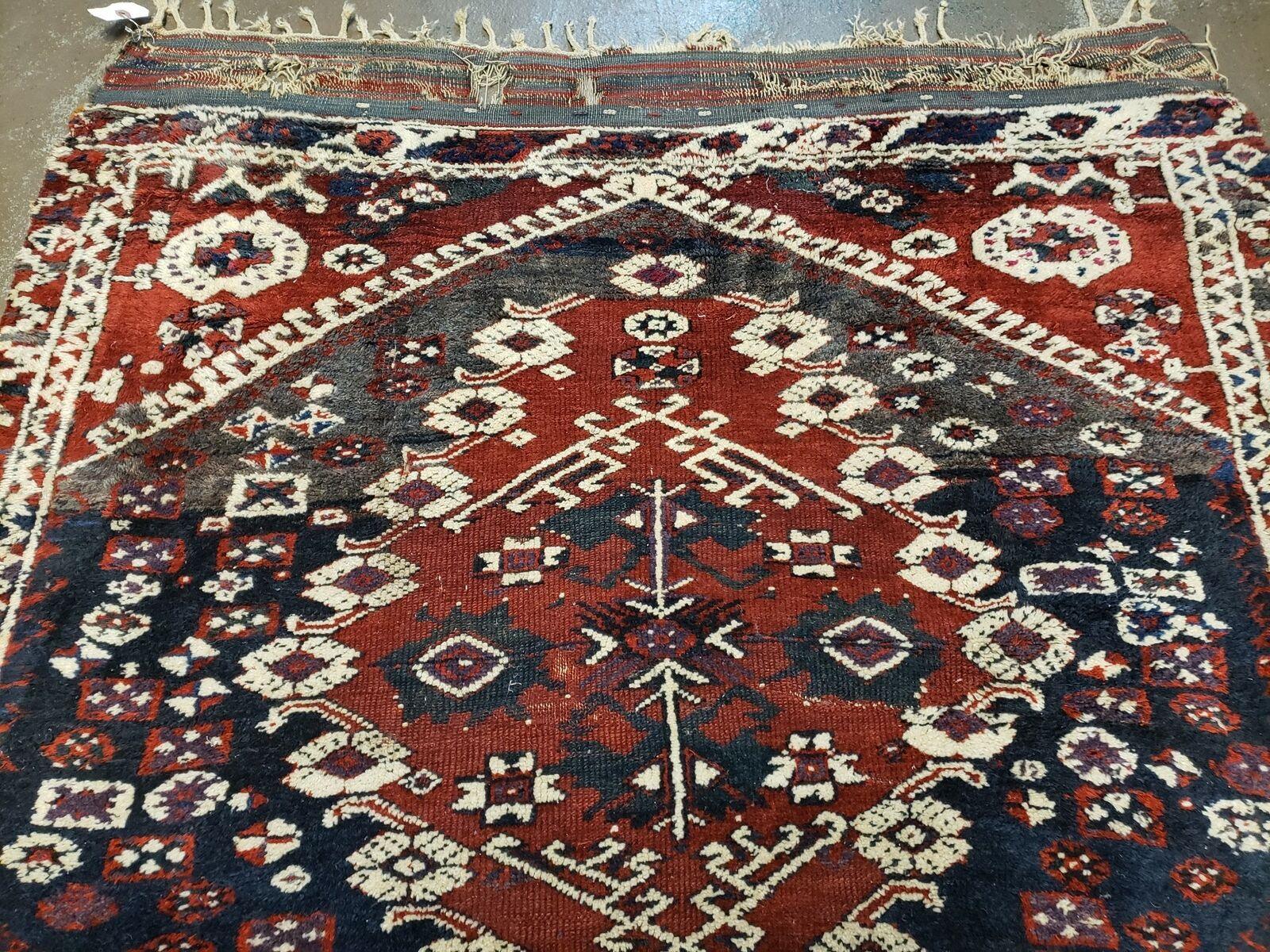 4' X 4' 4" Antique Handmade Turkish Oriental Bergema Wool Veg Dyes Tribal Collectible Rug