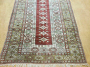 4' X 8' Antique Handmade Turkish Melas Oushak Wool Rug