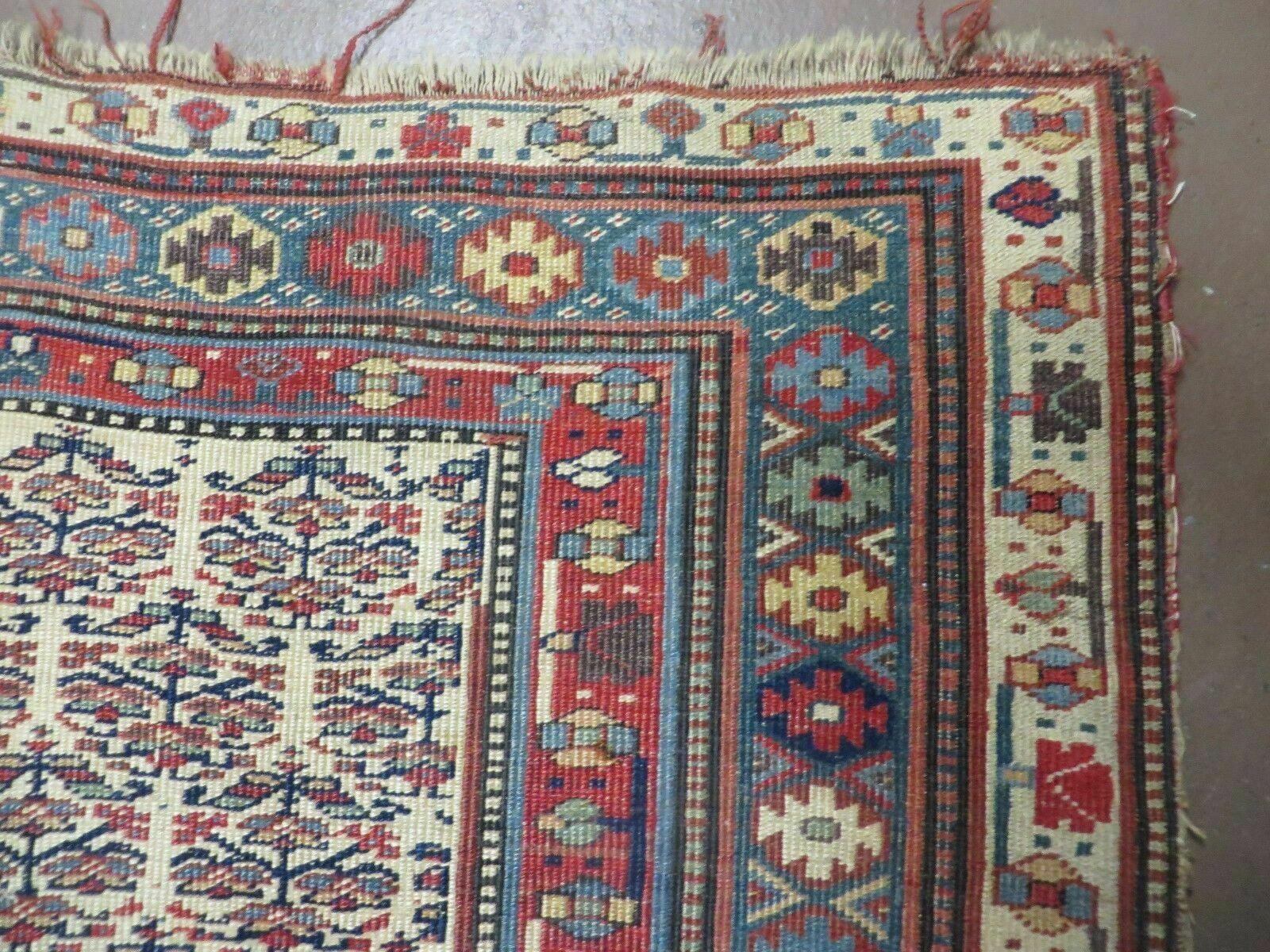 5' X 9' Antique Handmade Caucasian Kuba Wool Rug Veg Dye Runner Nice