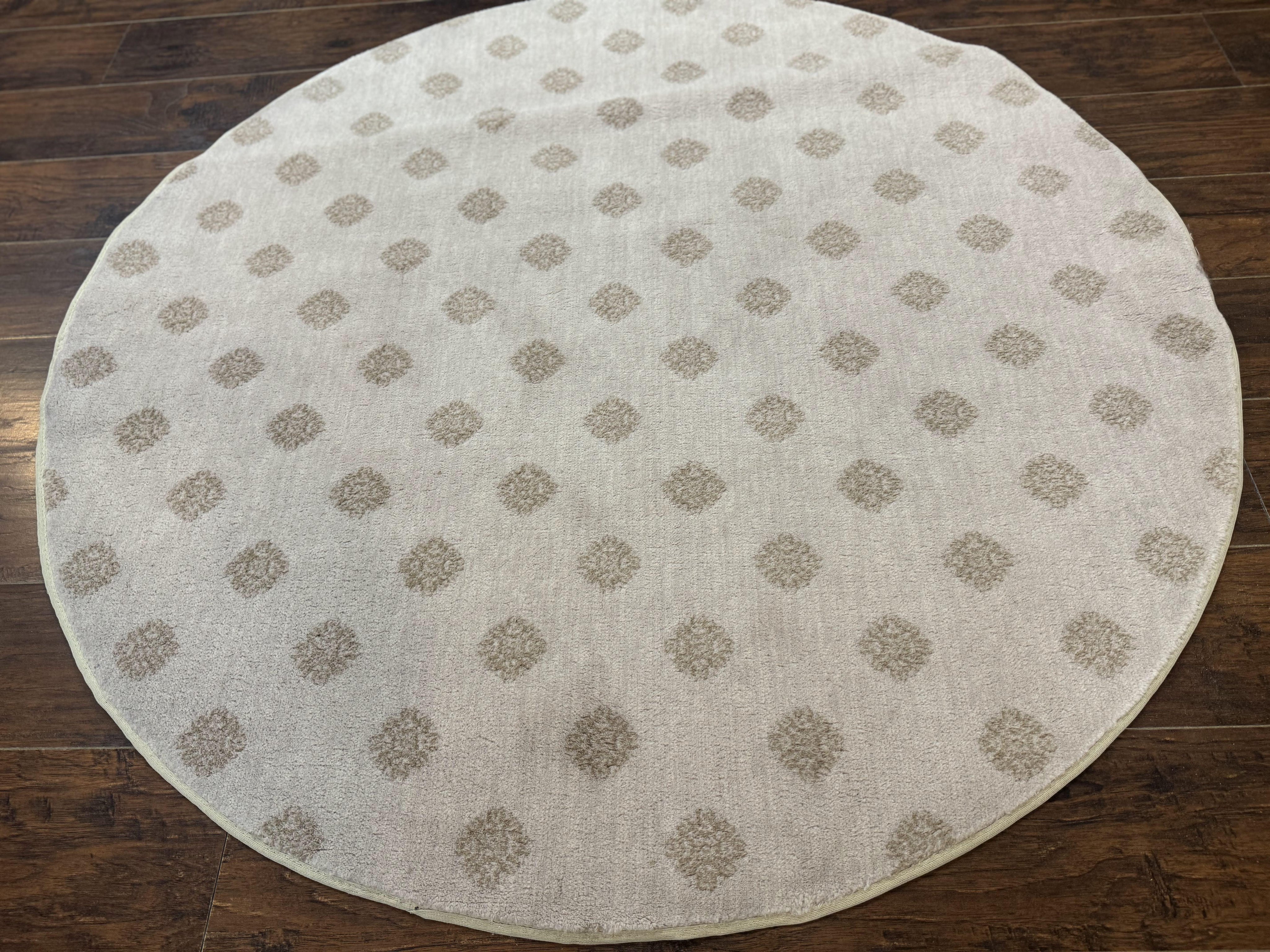Round Power Loomed Rug 5x5, Contemporary Modern Round Carpet, 5ft Round