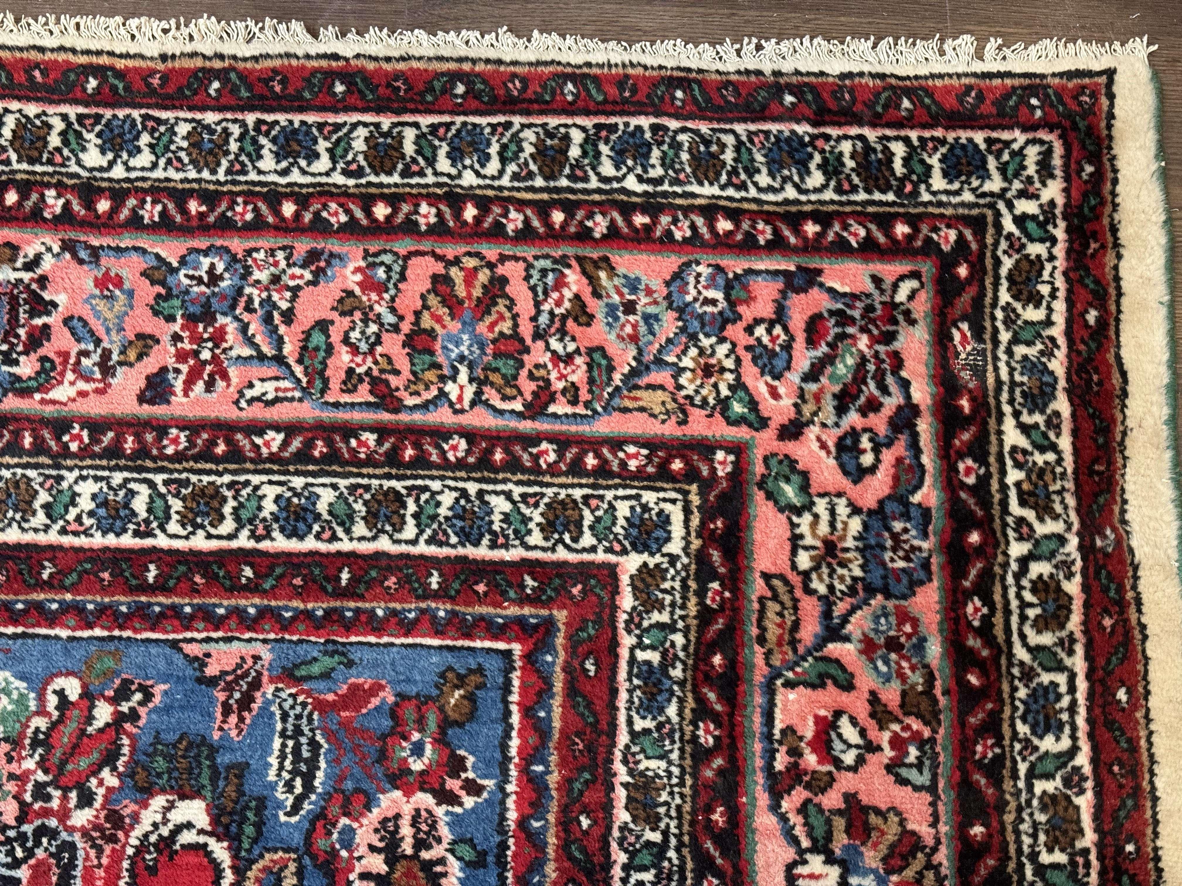 Palace Size Persian Rug 10 x 21 ft, Antique Hamadan Bibikabad Carpet, Handmade Antique Wool Oversized Rug, Ivory, Semi Open Field