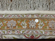 Silk Turkish Hereke Rug 2x3, Birds Lantern Very Fine 400 KPSI, Signed by Masterweaver, Wonderful, Rare, Small Hereke Rug