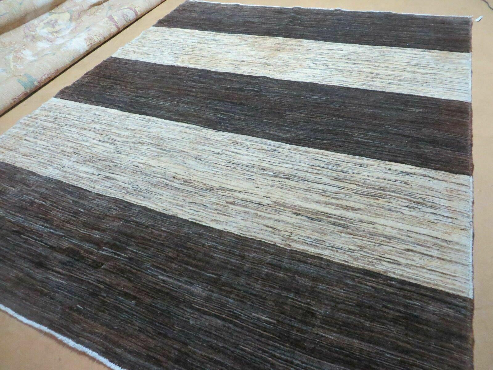 6' 6" X 8' Modern Tibetan Nepal Art Deco Chinese Hand Knotted Wool Rug Nice