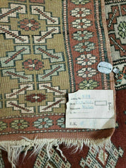 4' X 8' Antique Handmade Turkish Melas Oushak Wool Rug