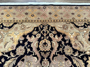 Handmade Wool Rug 8x10, Black & Dark Beige, Nourison, Traditional Rug