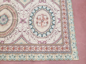 New Needlepoint Rug, 6x9 Needlepoint Carpet, Flatweave Rug, Vicotorian French European English Decor, Elegant Rug for Living Room, Handmade