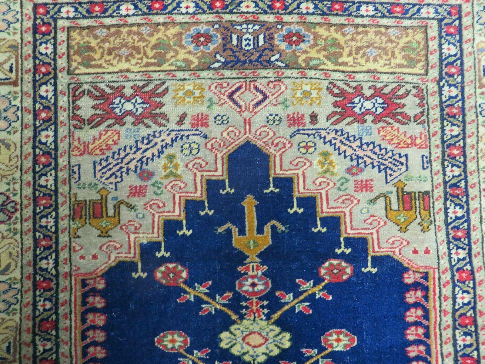 3' X 4' Semi Antique Handmade Turkish Prayer Kaisery Wool Rug Nice