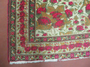 5' X 6' Antique Handmade India Floral Oriental Wool Rug Roses Flowers Traditional Contemporary Design