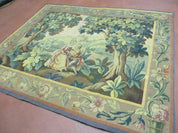 Antique French Tapestry 5x6 French Handmade Aubusson Nature One Of A Kind Rare