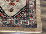 Rare Persian Sarab Tribal Runner Rug 4 x 10, Antique, Geometric Medallions, Camel Hair Runner
