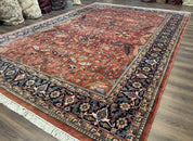 Indo Persian Heriz Rug 10x15, Allover Pattern, Large Wool Handmade Rug