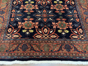 Wonderful Persian Rug 7x10, Navy Blue and Red, Allover Floral Pattern, Bidjar Carpet, Authentic Oriental Rug 7 x 10, Wool Hand Knotted Rug