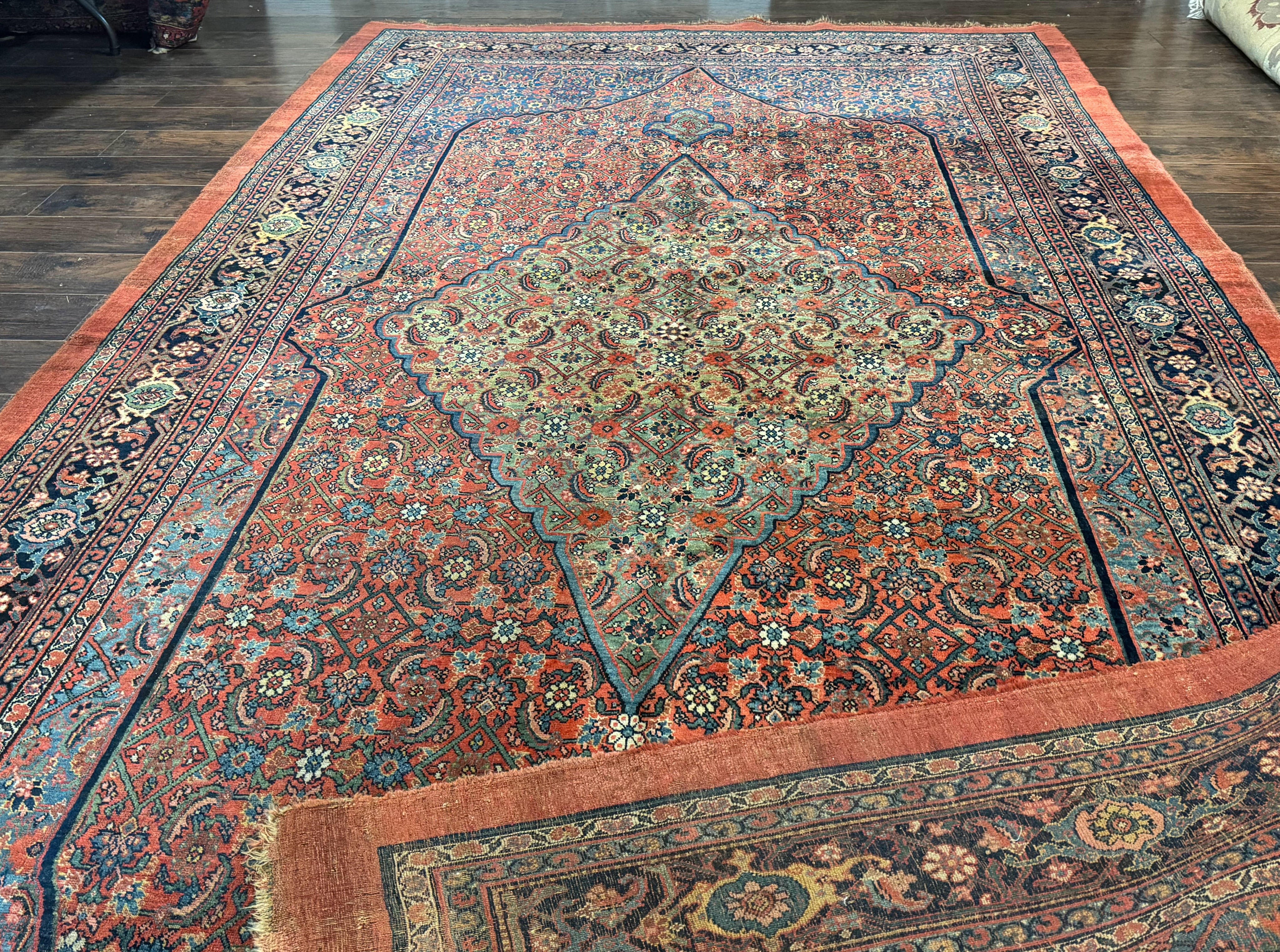 Antique Persian Bijar Rug 7x15