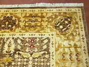 10' X 14' Handmade Pak Peshavar Chobi Agra Wool Carpet Coffee Brown Gold