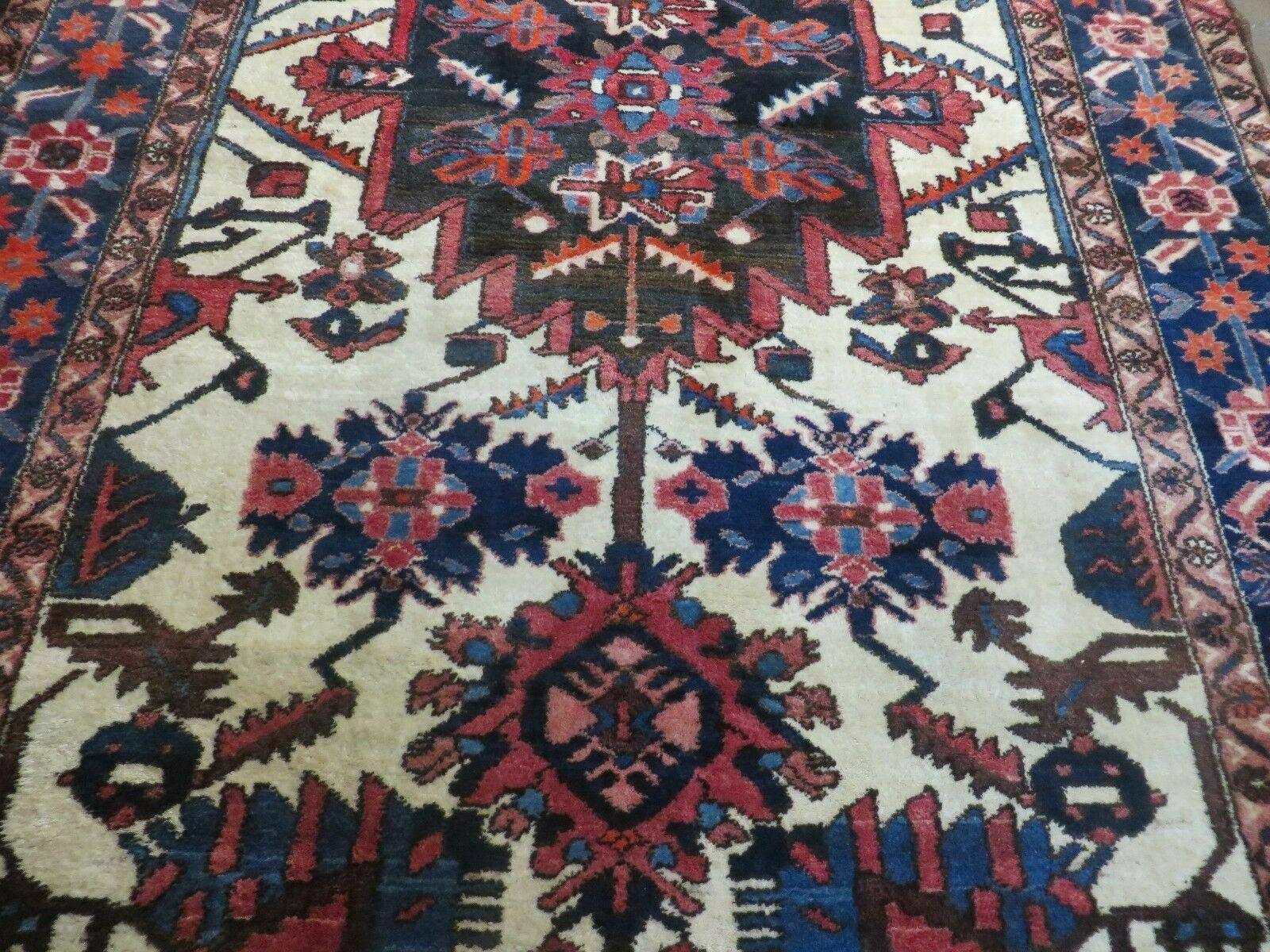 5.5' X 10.5' Antique Handmade Indian Floral Oriental Wool Rug Tribal Veg Dye Nice