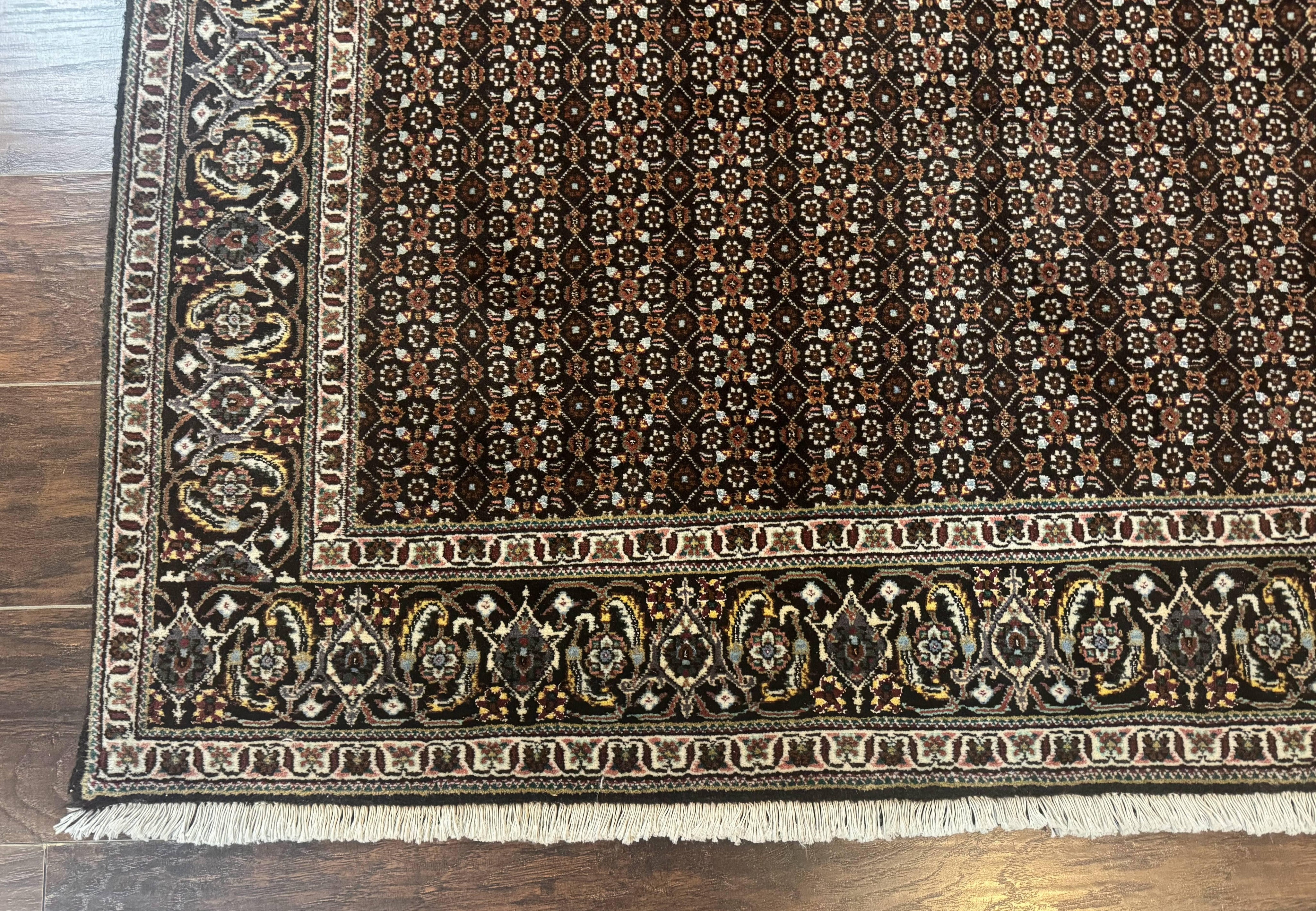 Persian Tabriz Rug 5x7, Black, Allover Pattern