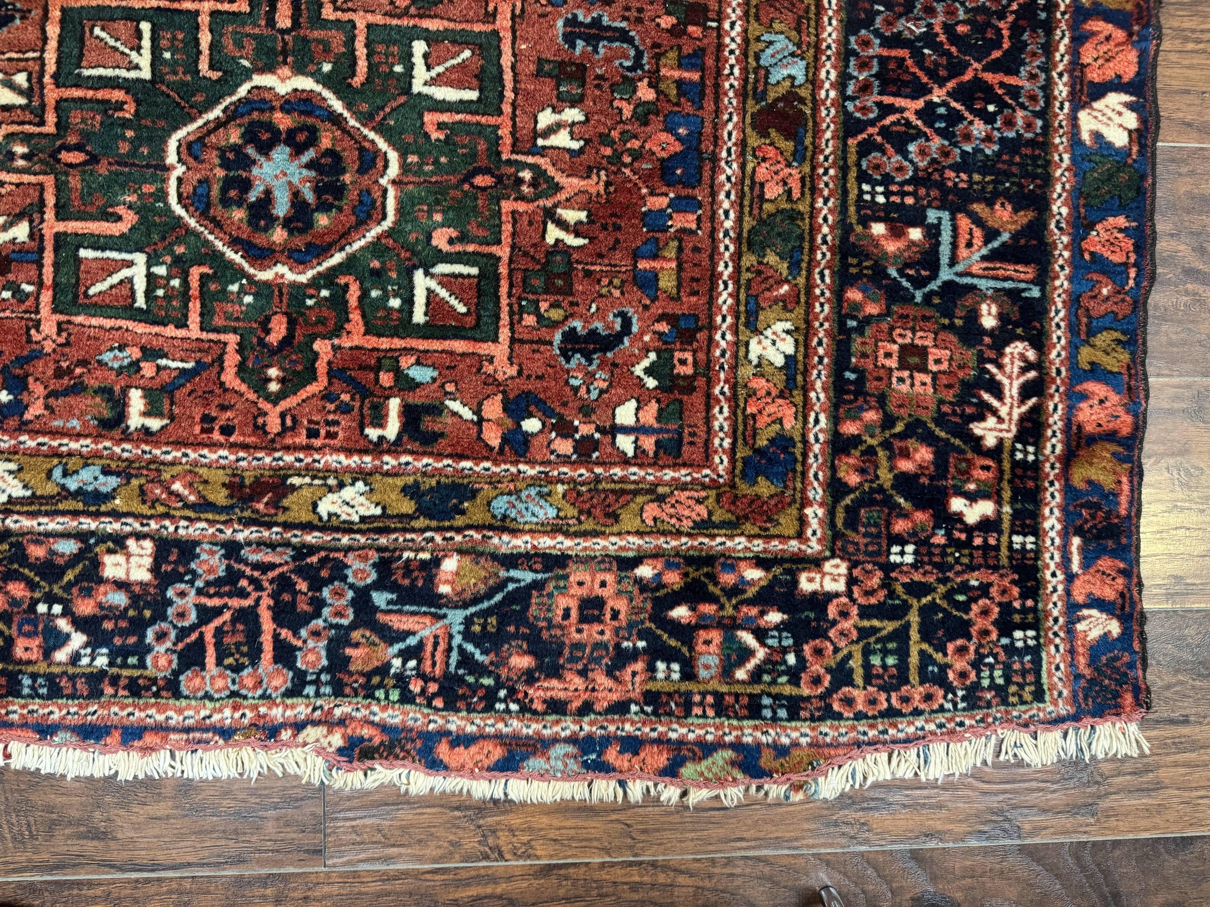 Antique Persian Karajeh Heriz Rug 5x6