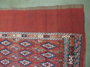 45" X 32" Antique Handmade Bokhara Turkoman Yomud Chuval Wool Rug Soumak NICE