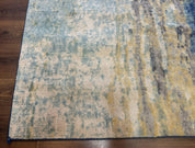 Modern Abstract Blue Area Rug 8x11 ft