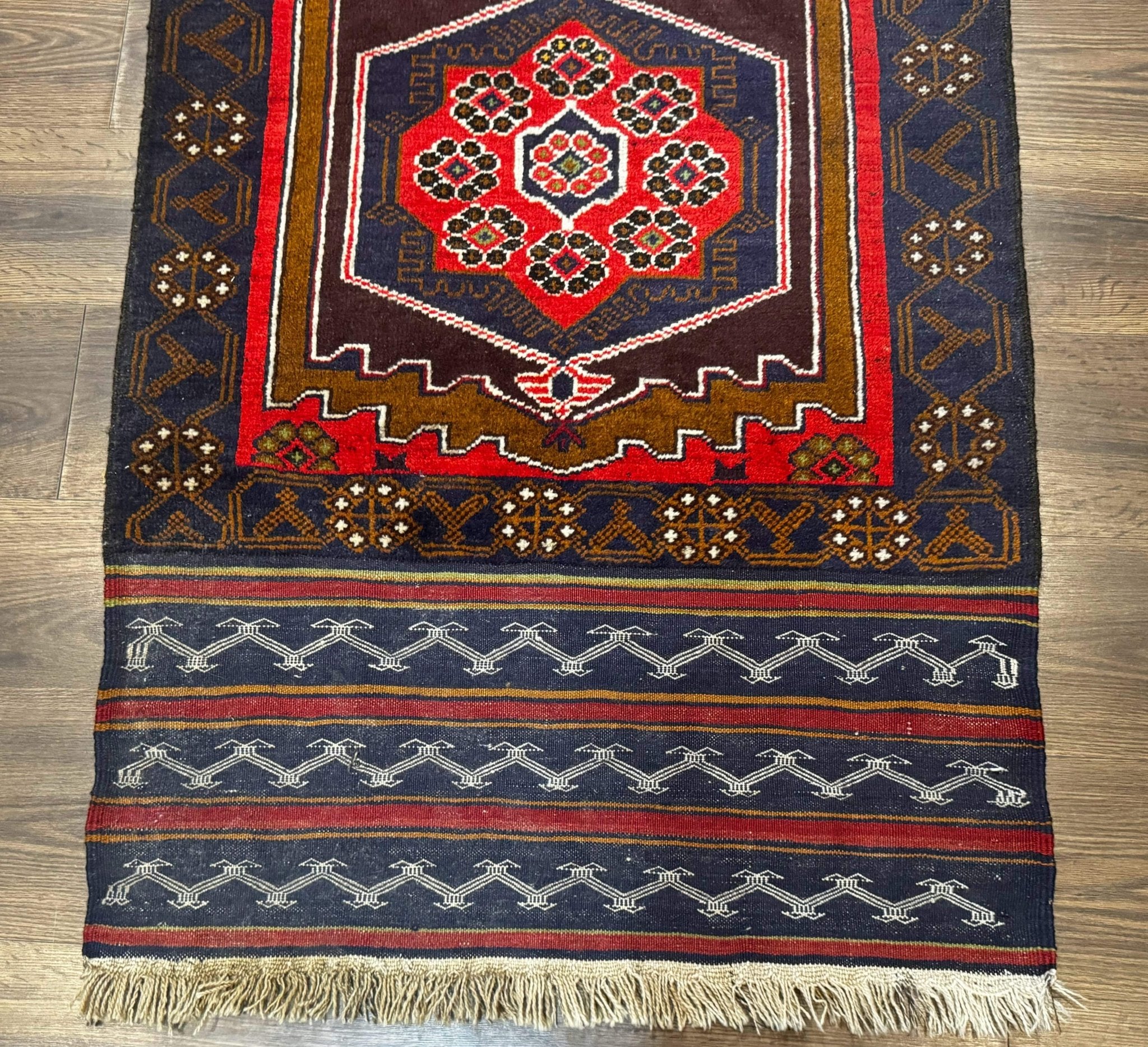 Afghan Rug 3x5, Tribal, Navy Blue, Wool, Handmade, Geometric, Rustic - Jewel RugsShopify CollectiveHUNTEDFOX - Afghan Rug 3x5, Tribal, Navy Blue, Wool, Handmade, Geometric, Rustic