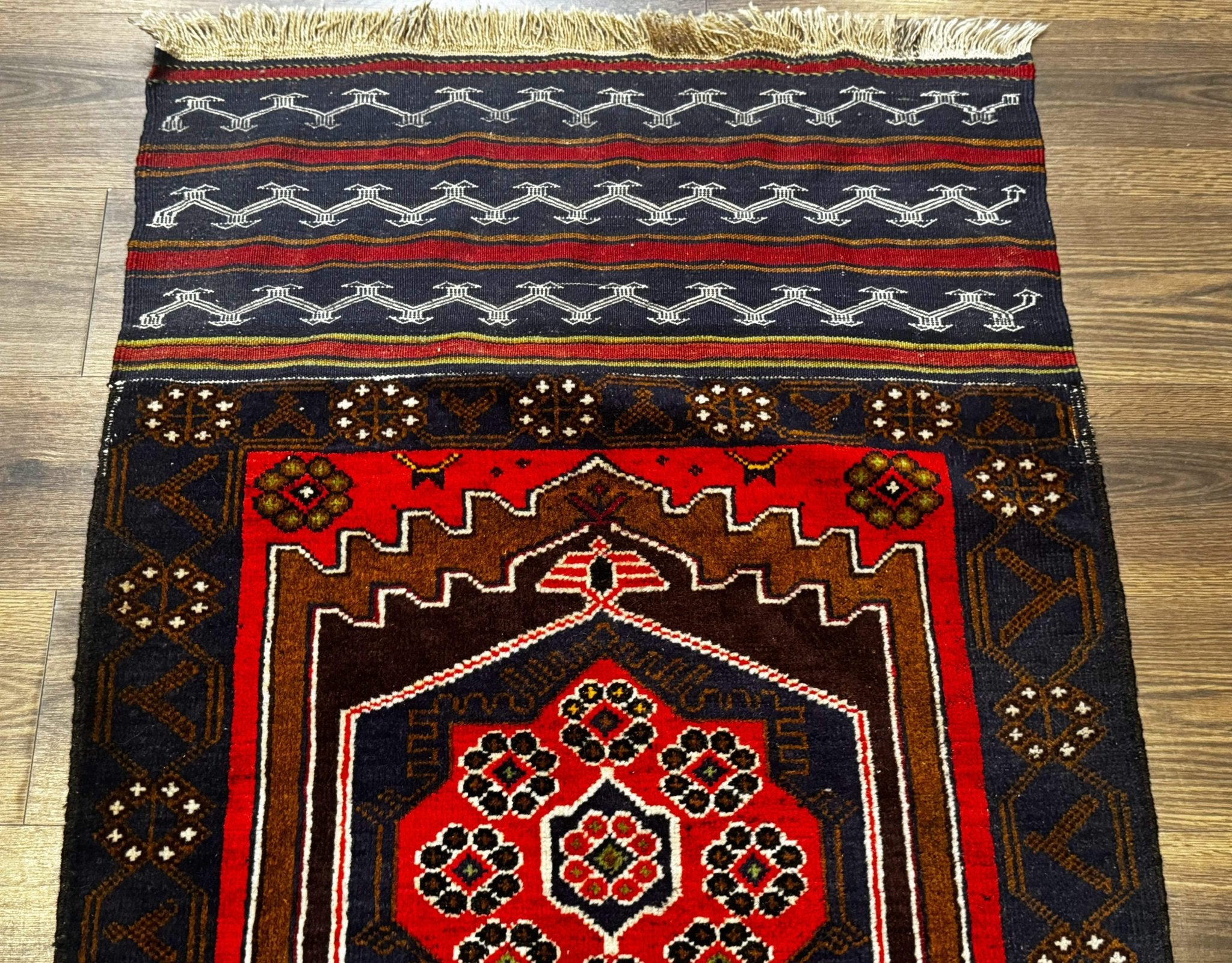 Afghan Rug 3x5, Tribal, Navy Blue, Wool, Handmade, Geometric, Rustic - Jewel RugsShopify CollectiveHUNTEDFOX - Afghan Rug 3x5, Tribal, Navy Blue, Wool, Handmade, Geometric, Rustic