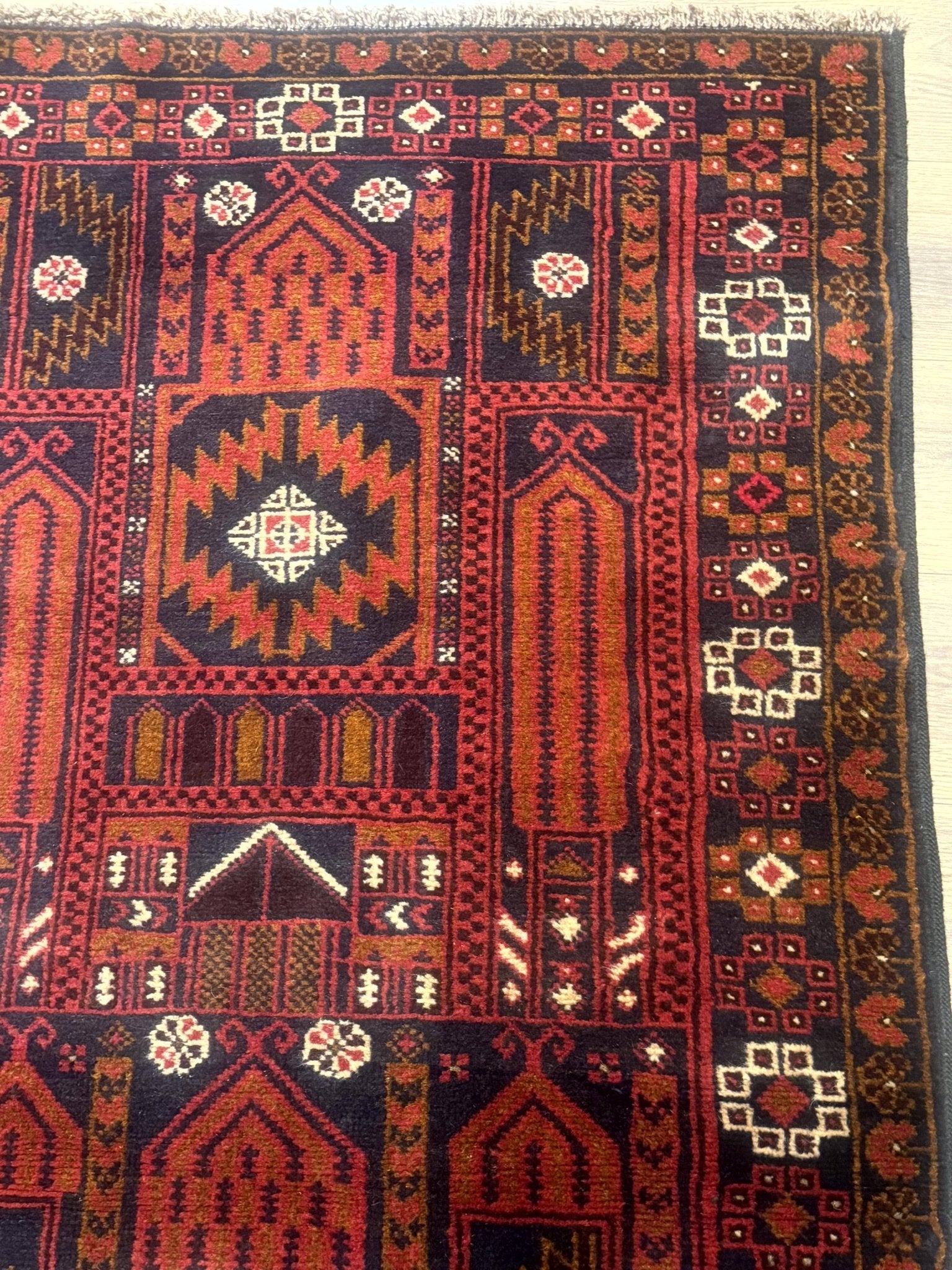 Afghan Rug 3x7, Balouch Carpet, Tribal Rug, Red, New - Jewel RugsShopify CollectiveHUNTEDFOX - Afghan Rug 3x7, Balouch Carpet, Tribal Rug, Red, New