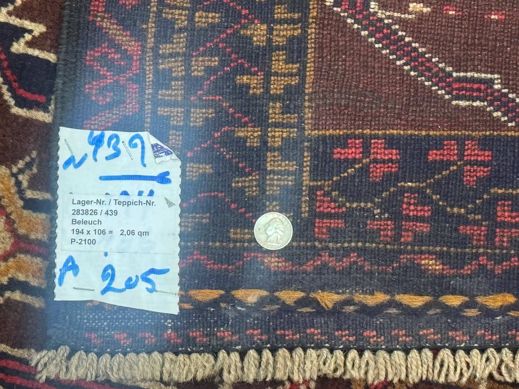 Afghan Rug 3x7, Maroon and Navy Blue, Balouch Carpet, Tribal Rug, New - Jewel RugsShopify CollectiveHUNTEDFOX - Afghan Rug 3x7, Maroon and Navy Blue, Balouch Carpet, Tribal Rug, New