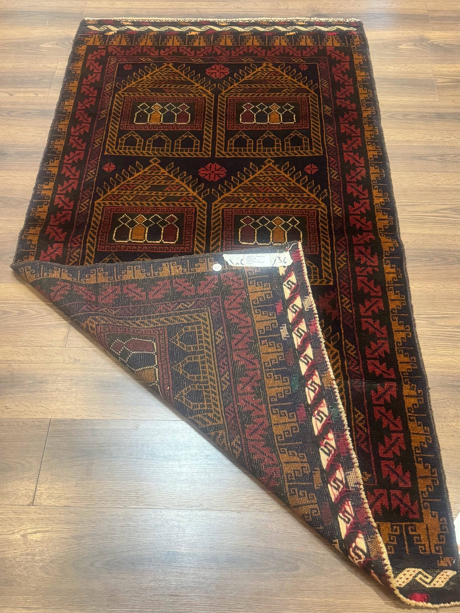 Afghan Rug 3x7, Navy Blue, Tribal Rug, Balouch Carpet, New - Jewel RugsShopify CollectiveHUNTEDFOX - Afghan Rug 3x7, Navy Blue, Tribal Rug, Balouch Carpet, New