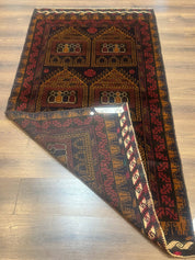 Afghan Rug 3x7, Navy Blue, Tribal Rug, Balouch Carpet, New - Jewel RugsShopify CollectiveHUNTEDFOX - Afghan Rug 3x7, Navy Blue, Tribal Rug, Balouch Carpet, New