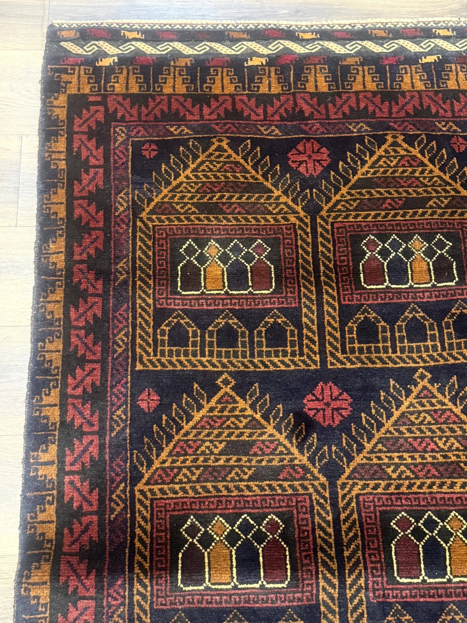 Afghan Rug 3x7, Navy Blue, Tribal Rug, Balouch Carpet, New - Jewel RugsShopify CollectiveHUNTEDFOX - Afghan Rug 3x7, Navy Blue, Tribal Rug, Balouch Carpet, New