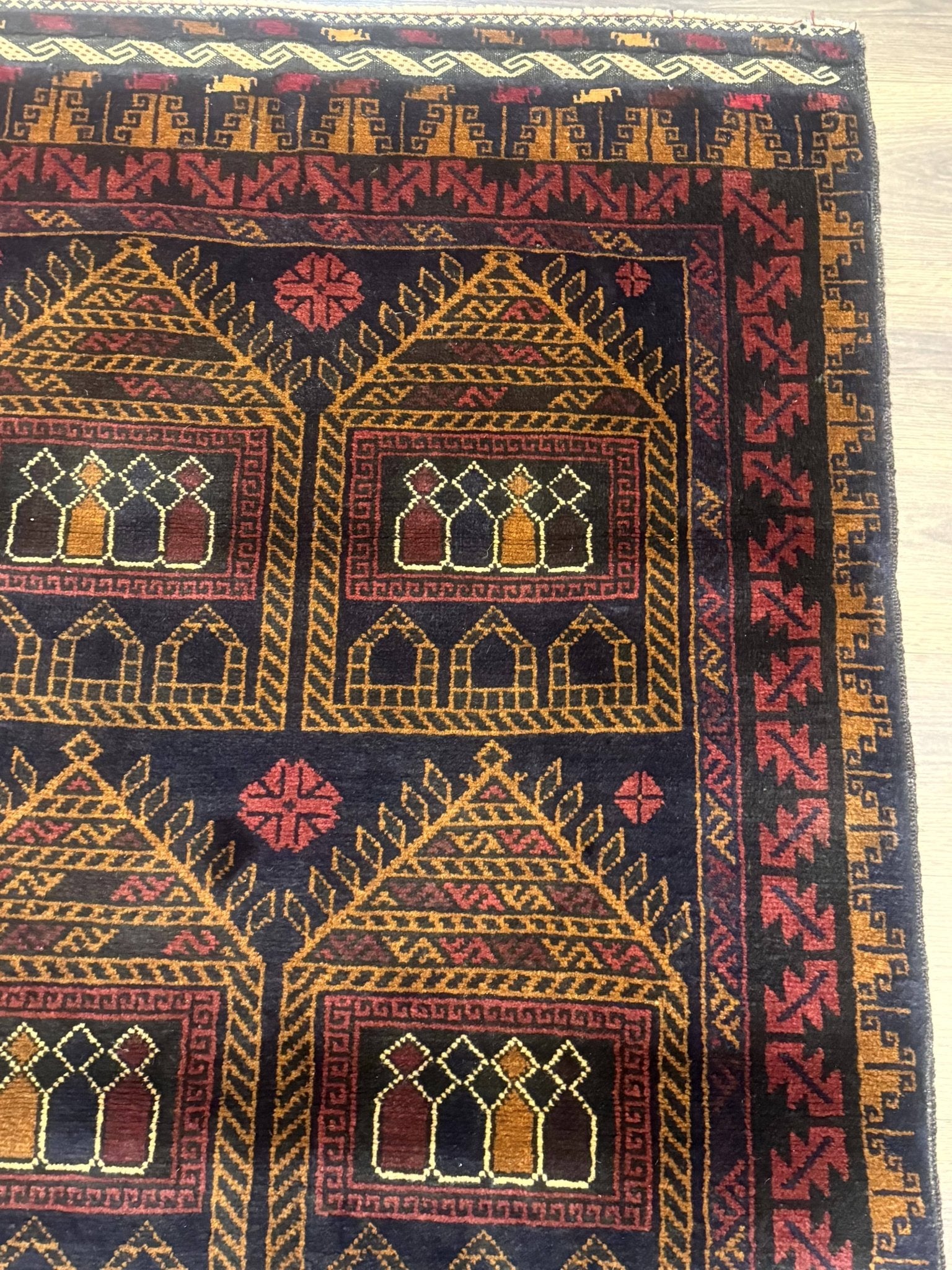 Afghan Rug 3x7, Navy Blue, Tribal Rug, Balouch Carpet, New - Jewel RugsShopify CollectiveHUNTEDFOX - Afghan Rug 3x7, Navy Blue, Tribal Rug, Balouch Carpet, New