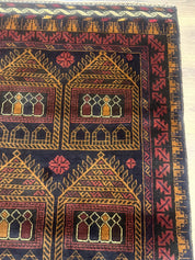 Afghan Rug 3x7, Navy Blue, Tribal Rug, Balouch Carpet, New - Jewel RugsShopify CollectiveHUNTEDFOX - Afghan Rug 3x7, Navy Blue, Tribal Rug, Balouch Carpet, New