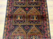 Afghan Rug 3x7, Navy Blue, Tribal Rug, Balouch Carpet, New - Jewel RugsShopify CollectiveHUNTEDFOX - Afghan Rug 3x7, Navy Blue, Tribal Rug, Balouch Carpet, New