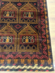 Afghan Rug 3x7, Navy Blue, Tribal Rug, Balouch Carpet, New - Jewel RugsShopify CollectiveHUNTEDFOX - Afghan Rug 3x7, Navy Blue, Tribal Rug, Balouch Carpet, New