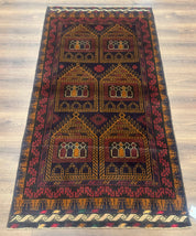 Afghan Rug 3x7, Navy Blue, Tribal Rug, Balouch Carpet, New - Jewel RugsShopify CollectiveHUNTEDFOX - Afghan Rug 3x7, Navy Blue, Tribal Rug, Balouch Carpet, New